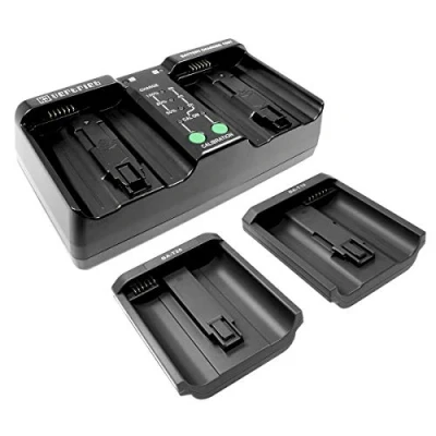 Abbildung von Duo Akku Ladegerät kompatibel mit Nikon EN EL18, EL18a, EL18b, EL4, EL4A, Canon LP E4, E19, BA T10, T20 ersetzt MH 26