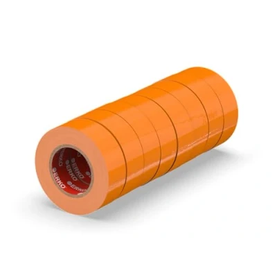 Abbildung von ERKO Isolierband Orange 8er Pack 19mm x 20m PVC, Elektrische Leitungen Reparatur, Hochflexibel mit starker Klebekraft, Chemiebeständig, Wasserfest, Klebeband