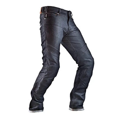 Abbildung von SHIMA GRAVITY Motorrad Jeans Herren mit Protektoren Knieprotektoren Motorradhose Kurzgrößen Hosen Herrenjeans Protektorenhose Textilhose Jeanshose Lang (Männer, Blau, 36/32)