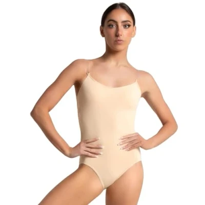 Abbildung von Capezio Damen Camisole Leotard w/BraTek Gymnastikanzug, Nude, M