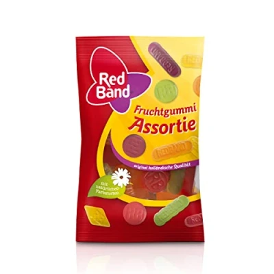 Abbildung von Red Band Fruchtgummi Assortie buntes Englisches Weingummi 100g