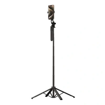 Abbildung von Selfie Stick WH181 Y1S Teleskopstativ aus Aluminiumlegierung mit 1,75 m Länge und Handyhalterung schwarz