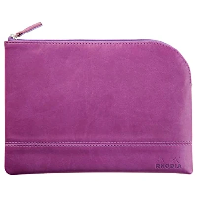 Abbildung von Rhodia 116640C Rhodiarama Reißverschlusstäschchen aus italienischem Kunstleder, M (16x22 cm), Violett, 1 Stück