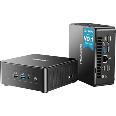 Abbildung von GEEKOM IT15 Weltweit erster AI Mini PC mit Intel Core Ultra 9 285H (bis 5,4 GHz), 32 GB DDR5 &amp; 2TB SSD, Windows 11 Pro, 13 Tops NPU, WiFi 7, Kompakt Desktop (0,46L) für alle Einsatzszenarien