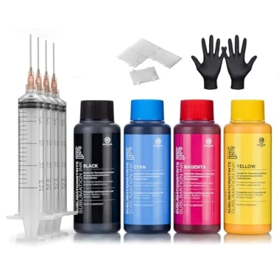 Abbildung von 4X 250 ml Sublimationstinte für Textildruck, Transferdruck, Sublimation Ink kompatibel Epson, Brother, Roland, Mimaki, Mutoh, CMYK