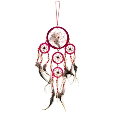 Abbildung von 40cm x 9cm Großer Traumfänger Rot Dreamcatcher Kauri Muschel