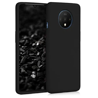 Abbildung von kwmobile Hülle kompatibel mit OnePlus 7T Silikon Handy Case Handyhülle weiche Oberfläche kabelloses Laden Schwarz
