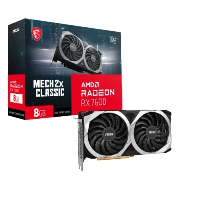 Abbildung von MSI Gaming Radeon RX 7600 128 bit 8GB GDDR6 DP/HDMI Dual Torx 3.0 Fans FreeSync DirectX 12 VR Ready OC Grafikkarte (RX MECH 2X Classic 8G OC)