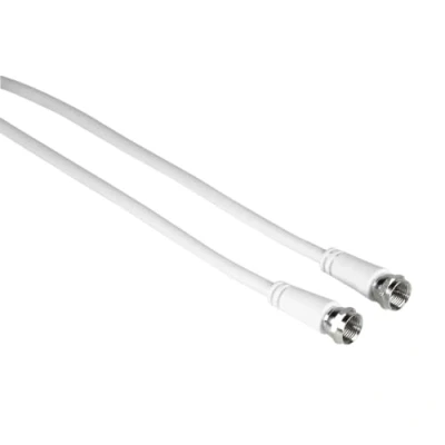 Abbildung von Hama 5m Sat Kabel Antennen F Stecker Weiß Video Kabel, Stecker, Kein (500 cm), lang für TV 4K UHD HD+ HDR DVB S2 Koax Koaxial