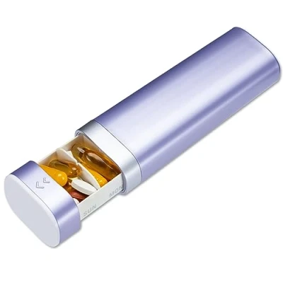Abbildung von Tablettenbox 7 Tage, Betife BPA Frei Tägliche Pillendose, Wöchentliche Reise Medikamentenbox, Pillenbox für Vitamine, Medikamente, Pillen, Nahrungsergänzungsmittel (Lila)