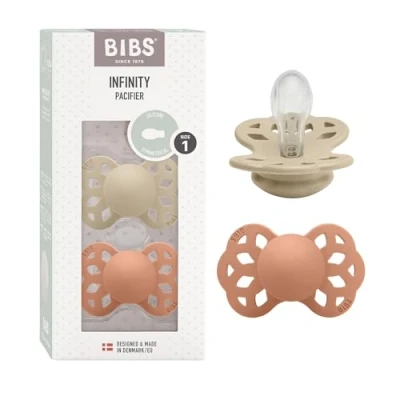 Abbildung von BIBS Infinity Schnuller 2er Pack Silikon Größe 1 Symmetrisch, Vanilla/Peach