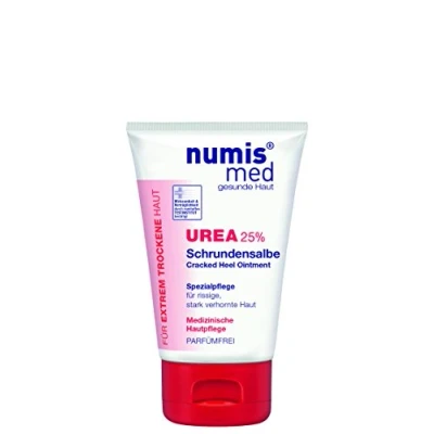 Abbildung von numis med Schrundensalbe mit 25% Urea 6er Pack Hautberuhigende Schrunden Fusscreme für sehr rissige &amp; stark verhornte Füße vegane Hautpflege ohne Silikone Parabene Fußpflege (6x 50 ml)