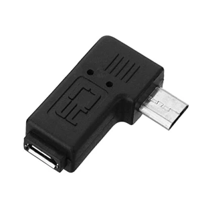 Abbildung von CY Micro USB 2.0 5P Stecker auf Buchse M F Verlängerungsadapter 90 Grad links abgewinkelt