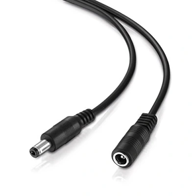 Abbildung von conecto, Hohlstecker Verlängerung, Niedervolt Ladekabel, 5,5 x 2.1mm Stecker auf Buchse, 5 Meter, schwarz