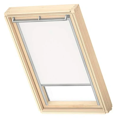 Abbildung von VELUX Original Dachfenster Verdunkelungsrollo, mit Grauer Führungsschiene, Weiß, für GGL M04, GGU GHL GHU GPU GIL MK34, GIU MK34