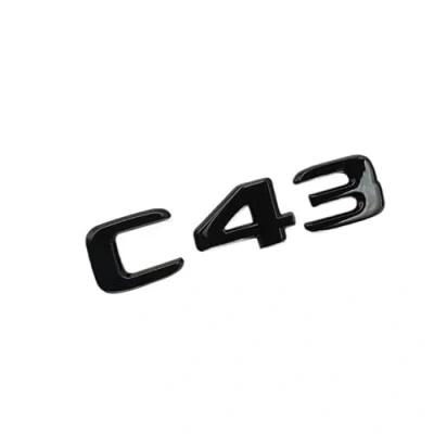 Abbildung von DKTR ABS Chrom Schwarz C 43 Logo C43 Emblem Buchstaben Kofferraum Abzeichen Aufkleber kompatibel for Mercedes Benz AMG W204 W205 Zubehör (Color : Glossy Black)