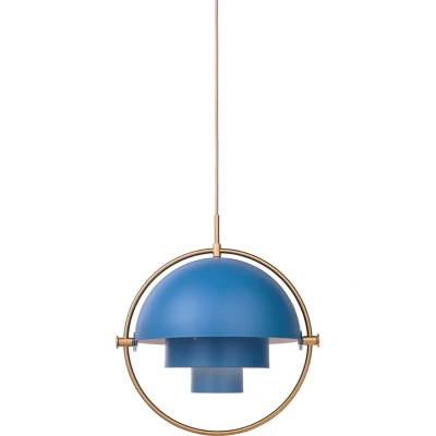 Abbildung von GUBI Hängeleuchte Multi Lite, Ø 36 cm, messing/blau