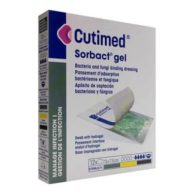 Abbildung von Cutimed Sorbact Gel Kompressen 7,5x7,5 c 12 St
