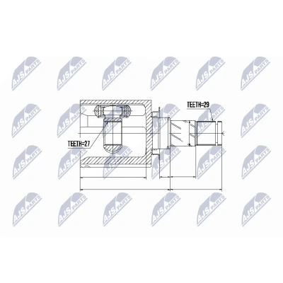 Abbildung von NTY NPW NS 035 Gelenksatz Vorderachse links, getriebeseitig NISSAN: TEANA 2