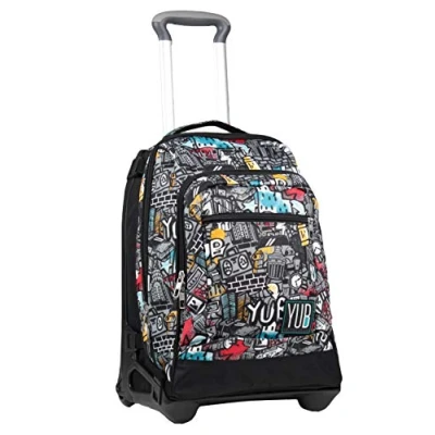 Abbildung von YUB TROLLEY TECH Rucksack mit Trolleyfunktion, 3 in 1, Schulranzen Rollen, Abnehmbarer Rucksack, ab 1. Klasse, für Schule, Gymnasium, Reisen&amp;Freizeit, Mädchen&amp;Jungen, mehrfarbig