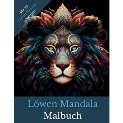 Abbildung von Löwen Mandala Portrait Malbuch für Erwachsene und Kinder: 50 einzigartige Motive zum Ausmalen Zur Entspannung Stressabbau.