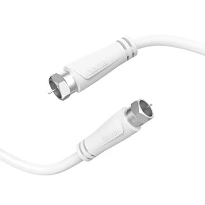 Abbildung von TV Antennenkabel SAT Kabel 3m mit F Stecker auf (90 dB Satellitenkabel doppelt geschirmt, Koaxialkabel 75 Ohm, Anschlusskabel für HDTV, Radio, DVB T, S, C) weiß