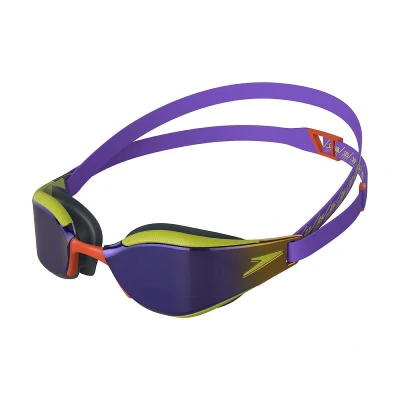 Abbildung von Speedo Unisex Adult Fastskin Hyper Elite Mirror Swimming Goggles, Lila/Grün, Einheitsgröße