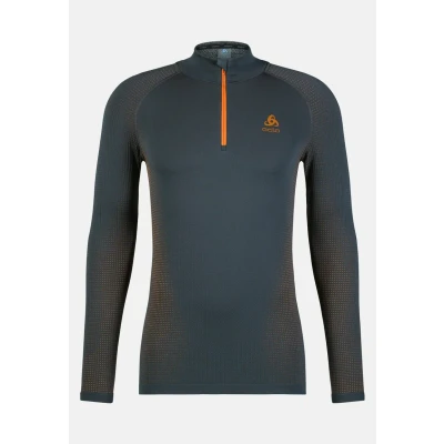Abbildung von ODLO Turtle NECK HALF ZIP Unterhemd/shirt, Herren, Größe: 58/60, India ink
