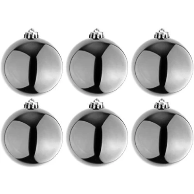 Abbildung von Mojawo 6 Stück XL Christbaumkugeln Weihnachtsbaumkugeln Baumschmuck Silber Ø 15cm Schmuckkugeln