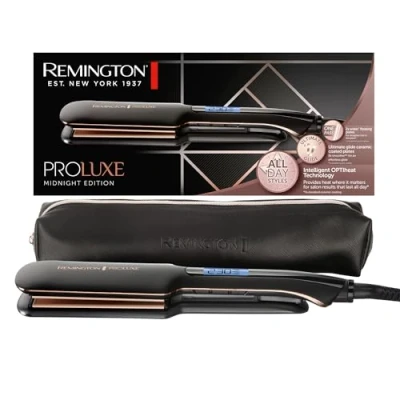 Abbildung von Remington Glätteisen S9150B, 2x breitere federnd gelagerte Stylingplatten, OPTIheat Technologie