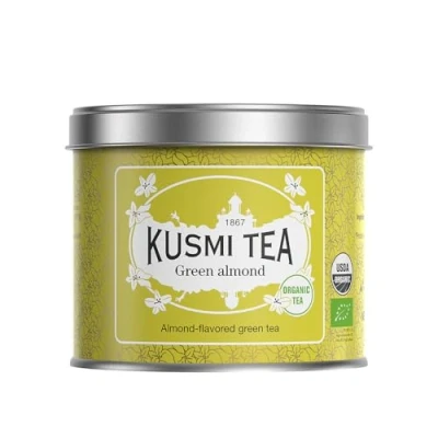 Abbildung von Kusmi Tea Grüner Tee mit Mandeln Biologische Grünteemischung Mandelgeschmack Loser 100 g Metalldose Menge für etwa 50 Tassen