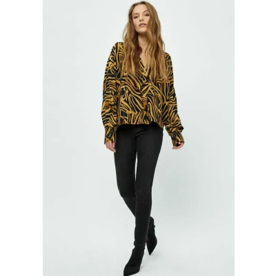 Abbildung von Desires Dedsfaith Vneck LONG Sleeve Blouse Bluse, Damen, Größe: 34, P black print