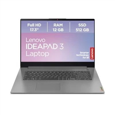 Abbildung von Lenovo IdeaPad 3 Laptop 17,3&quot; Full HD Display AMD Ryzen 7 5700U 12GB RAM 512GB SSD Radeon Grafik Windows 11 Home QWERTZ grau Monate Premium Care