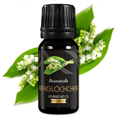 Abbildung von Aromaholik Maiglöckchenöl BIO 100% naturrein Ätherische Öle für Diffuser &amp; Aroma Zertifiziertes ätherisches Öl aus Indien Lily Essential Oils 10ml Sauna Massage
