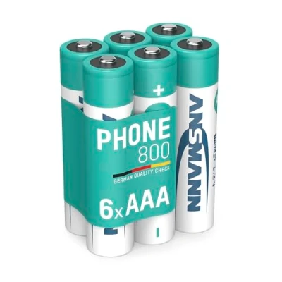 Abbildung von ANSMANN Akku AAA Micro 800 mAh 1.2V NiMH 6 Stück. wiederaufladbar mit maxE