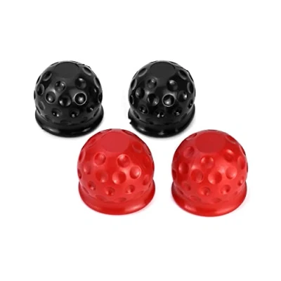 Abbildung von QWORK 4 Stück Anhängerkupplung Abdeckung, 50 mm Gummi Schutzkappe Kugelkopf für Anhänger PKW LKW RV