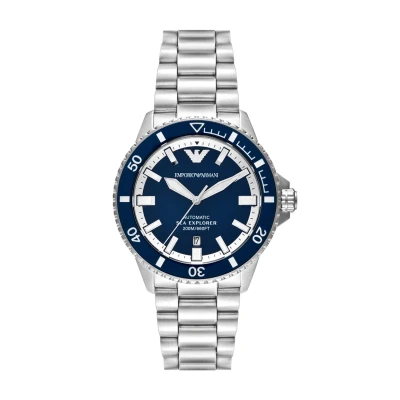 Abbildung von Emporio Armani SEA Explorer Uhr silvercoloured, Herren, Größe: One Size, Silver coloured