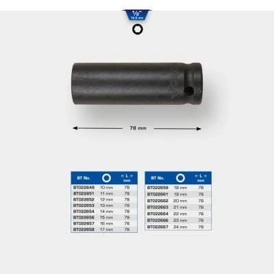 Abbildung von KS TOOLS BT022661 Kraft Stecknuss 19 12,5 (1/2&quot;) Sechskant
