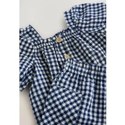 Abbildung von Next Regular FIT Gingham SET Stoffhose für Kinder, Größe: 122, Navy