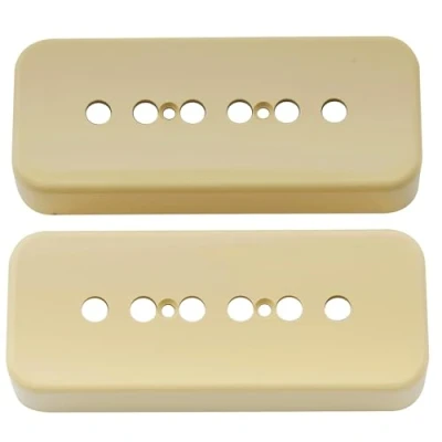 Abbildung von Musiclily Pro Kunststoff P90 Soapbar Tonabnehmer Abdeckung Pickup Covers für USA Les Paul E Gitarre, Creme(2er Set)
