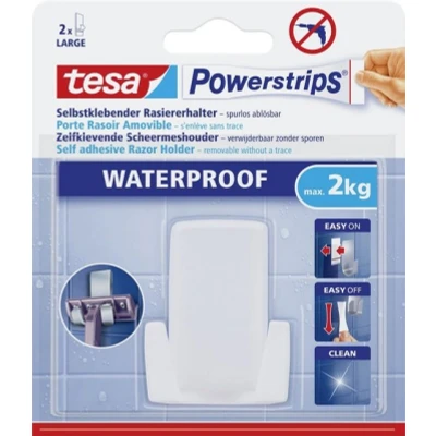 Abbildung von 6 x Tesa Powerstrips Rasiererhalter Wave Waterproof weiß