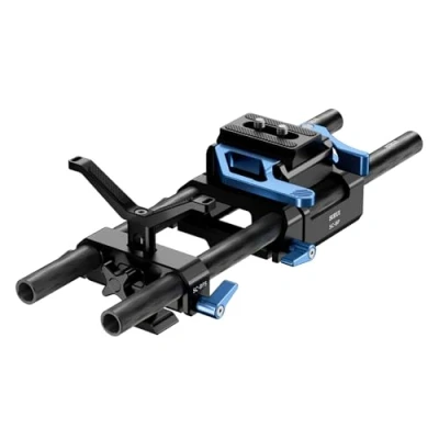 Abbildung von SIRUI Baseplate 15mm Rod Grundplatte mit Y förmiger Objektivstütze für ARCA Swiss Schnellwechselplatte, kompatibel Follow Focus und Matteboxen, vielseitige Stangen