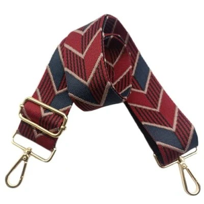 Abbildung von 5cm Taschengurte Breit zum Wechseln, Verstellbarer Schultergurt für Tasche mit Goldener Karabiner Schulterriemen, Umhängegurt fur Damen Handtaschen Crossbody DIY Zubehör (Weinrot)