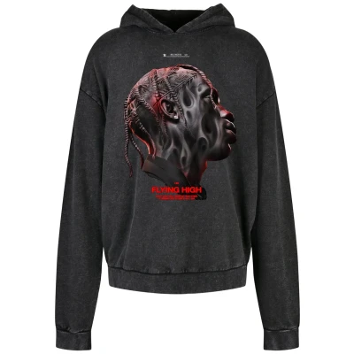 Abbildung von Upscale by Mister Tee Flying HIGH Oversize Hoody OVE Kapuzenpullover, Herren, Größe: XXL, Acid black