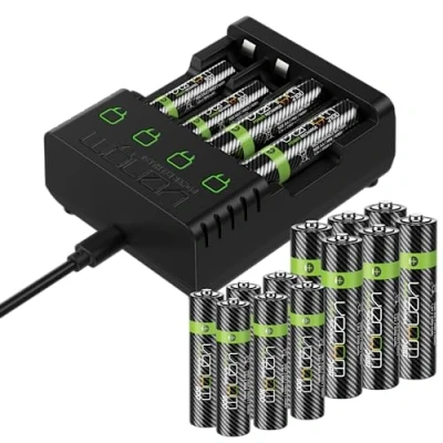 Abbildung von Venom wiederaufladbare Batterien Plus Ladestation inklusive 8 x AA 2100 mAh AAA 800