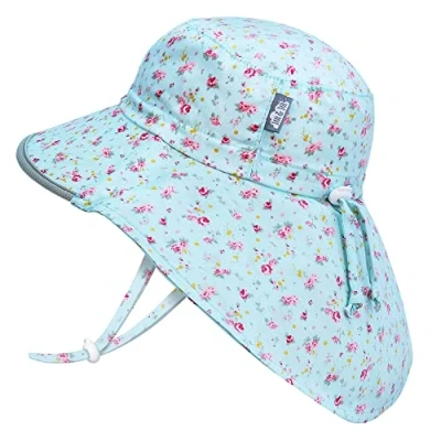 Abbildung von Jan &amp; Jul Mitwachsender Verstellbarer Sonnenhut für Baby Mädchen mit breiter Krempe Kleinkinder (M: 6 24 Monate, Retro Rose)