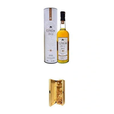Abbildung von Clynelish 14 Jahre Single Malt Whisky 0,7 Liter + 1a Holzbox für 1 Flasche mit Hakenverschluss