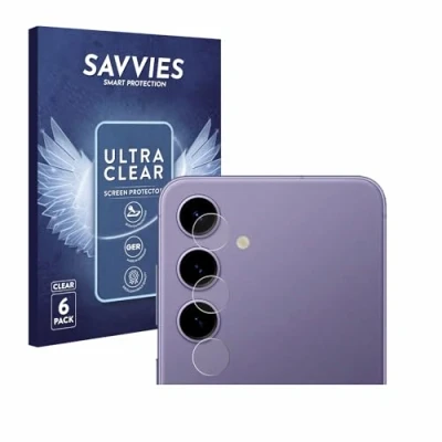 Abbildung von Savvies 6 Stück Schutzfolie für Samsung Galaxy S24 Enterprise Edition (NUR Kameraschutz) Displayschutz Folie Ultra Transparent