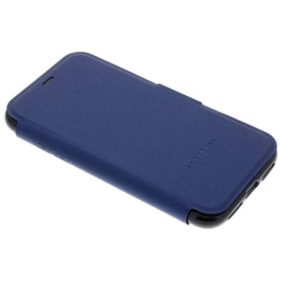 Abbildung von Gear4 Oxford Folio Hülle mit verbessertem Stoßschutz [D3O geschützt], Aufstellfunktion, Kartenfächer, schlankes, Robustes Kompatibel iPhone X Blau