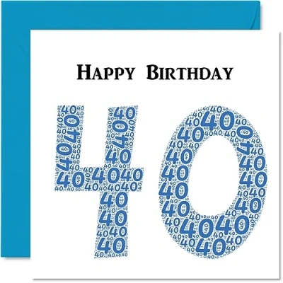 Abbildung von Stuff4 Shapecloud lustige Geburtstagskarte zum 40. Geburtstag für Männer Happy Birthday Karte Vater, Mutter, Bruder, Schwester, Großvater, Oma, Onkel, Tante, 145 x mm Grußkarten,